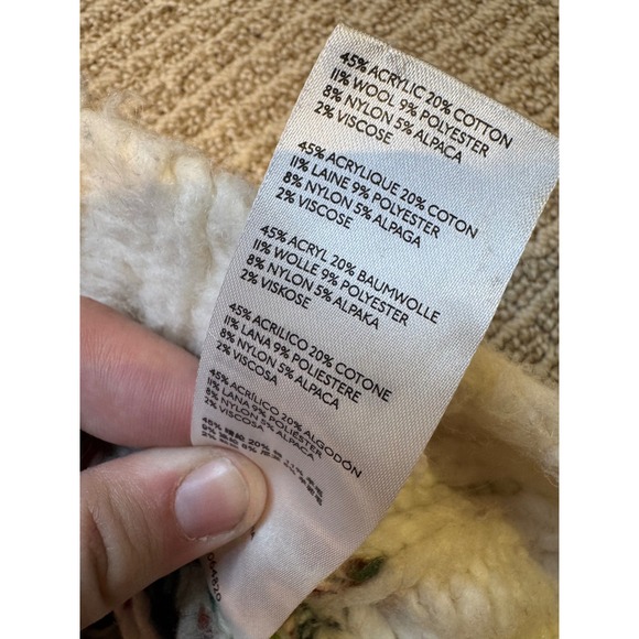 Anthropologie Chunky Knit Striped Sweater Wool Alpaca Blend Pink Blue XS - Picture 8 of 10